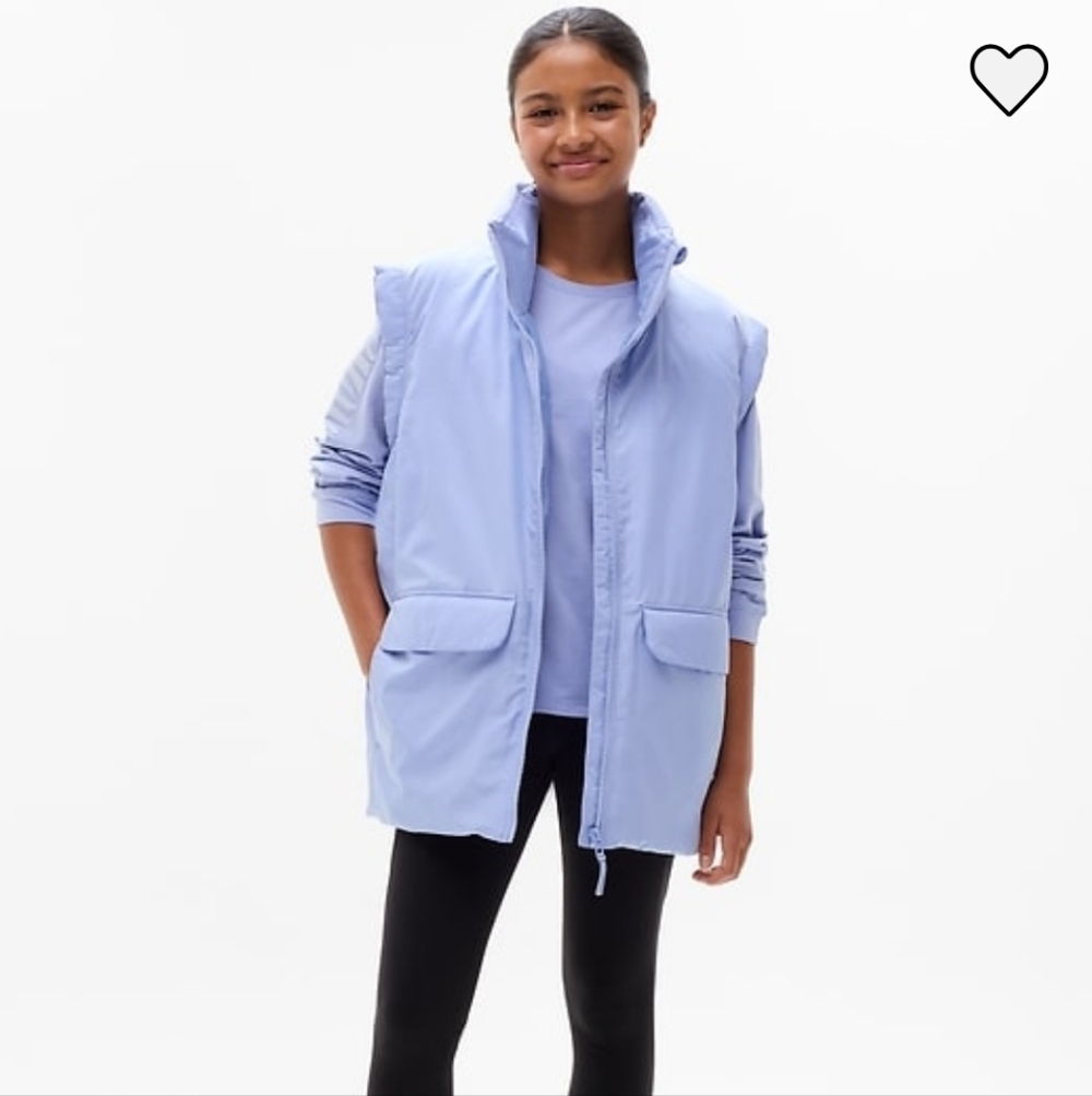 Athleta Girl Periwinkle Blue Puffer Vest NWOT